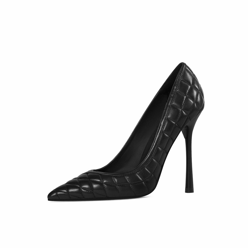 2022 newest design high heals pump women shoes argyle plaid elegant women’s heels pump