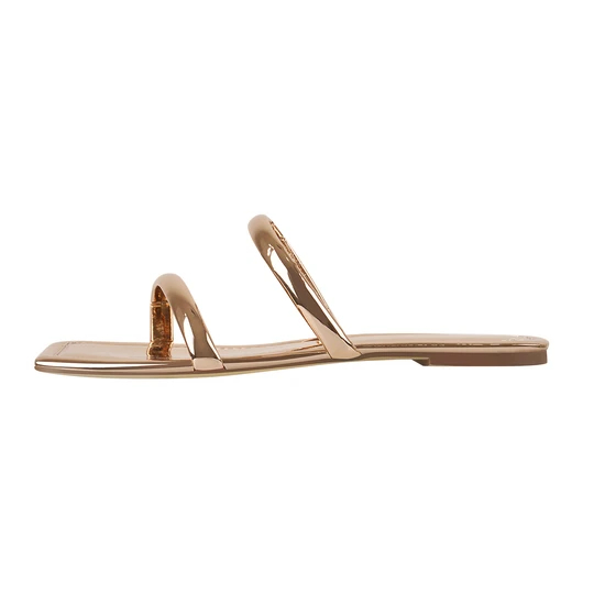 Ploché sandály v růžovém zlatě