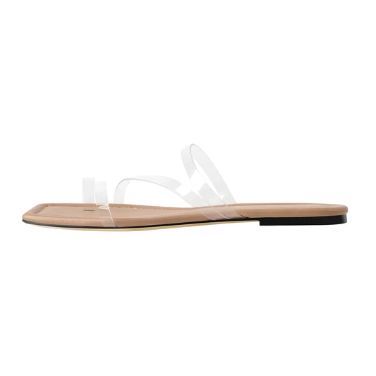 Clear Band strap transparent Flat Sandals Mules