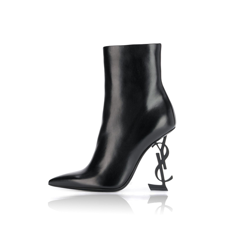 سینٹ لارینٹ خواتین کے اوپیم سیاہ ٹخنوں کے جوتے YSL ٹخنوں کے جوتے