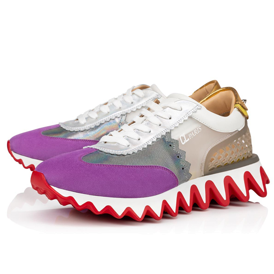 Louboutin Purple Sneakers ක්‍රිස්තියානි LOUBOUTIN රතු තනි සපත්තු සපත්තුව
