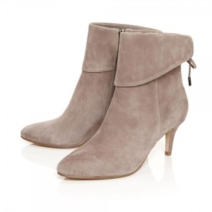 Beige fashion boots stiletto heels ankle boots suede lapel boots