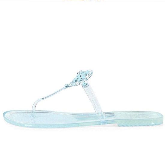 Tory Burch slide uz caurspīdīgām čību sandalēm labākās kopijas Tory Burch dizaineru apavu labākā kvalitāte