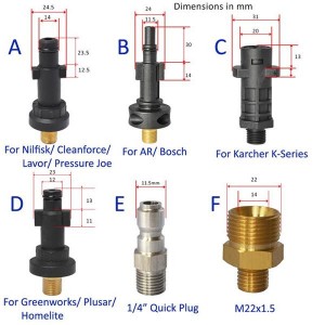 High Pressure Washer For Adapter Connector Of Foam Nozzle