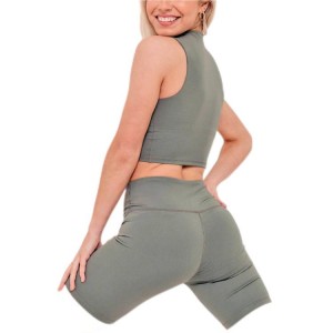 2 Piese Sport Wear Seturi de pantaloni scurți de fitness Femei Crop Top Antrenament Yoga Seturi Imbracaminte de gimnastica