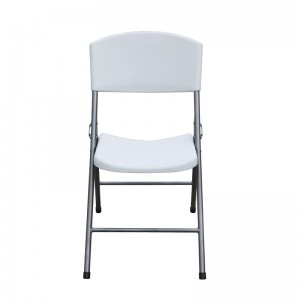 Przenośne, pojedyncze, białe, plastikowe, lekkie krzesło składane na zewnątrz