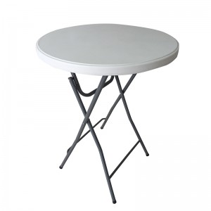 플라스틱 흰색 하이 라운드 바 야외 개구부 접이식 원형 테이블