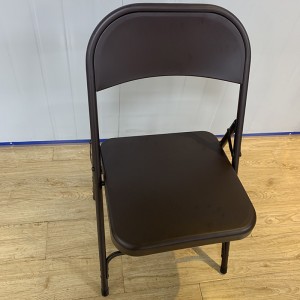 Conjunto de 4 cadeiras dobráveis ​​de ferro pretas empilháveis ​​conforto para piquenique