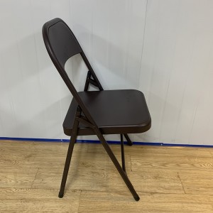 Սև բացօթյա Iron Stackable Comfort Picnic 4 փաթեթ ծալովի աթոռներ