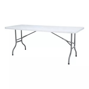 6ft Rectangular Outdoor HDPE White Party Picnic Folding Table