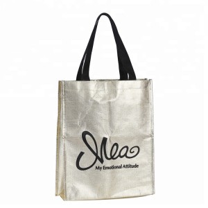 Custom eco friendly gold pp laminated non woven ultrasonic shopping bag