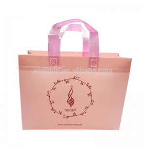 OEM reusable foldable non woven tote supermarket shopping bags with custom printed logo