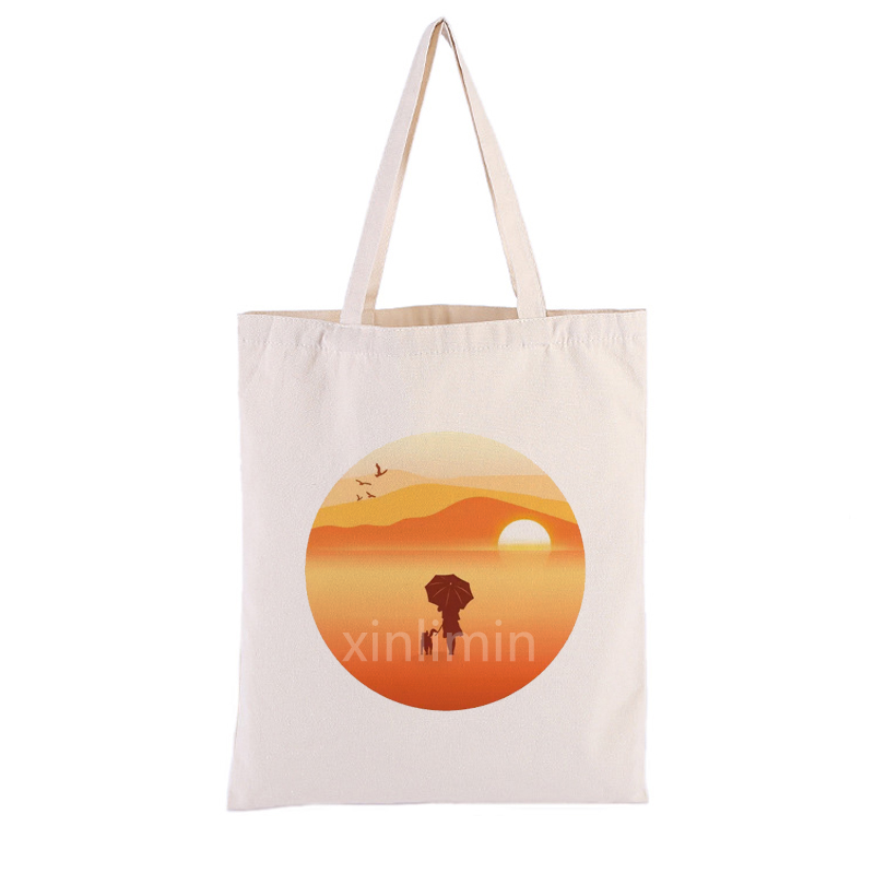 Wholesale custom printing promotion standard size cotton tote canvas tote bag