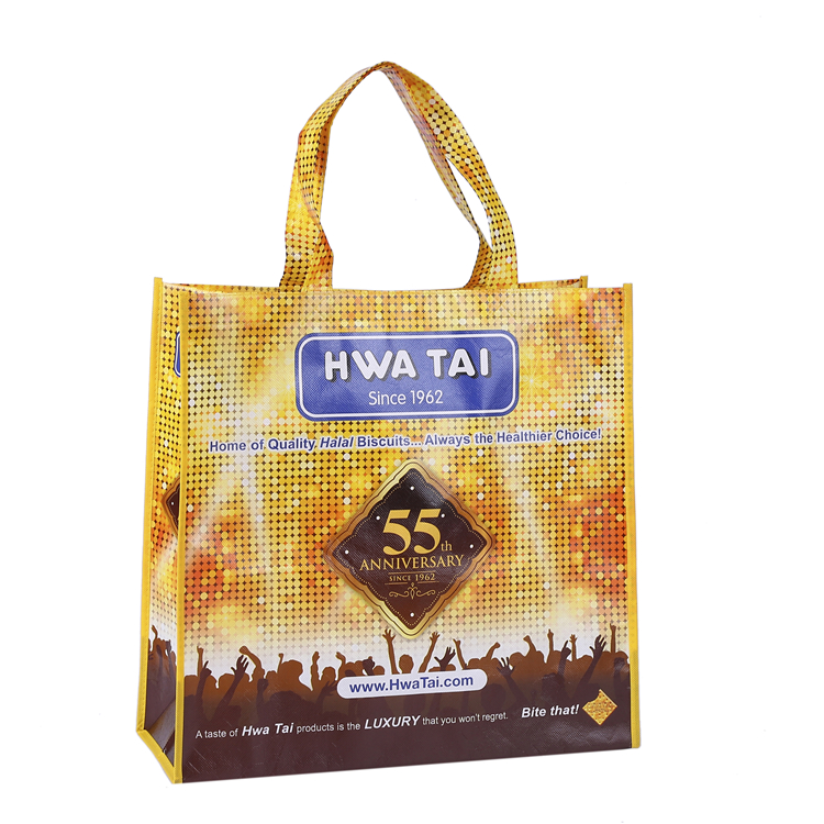 Wholesales  Eco Fabric Carry Custom Tote Non Woven Folding Shopping Grocery Tote Bag Shiny non woven bag