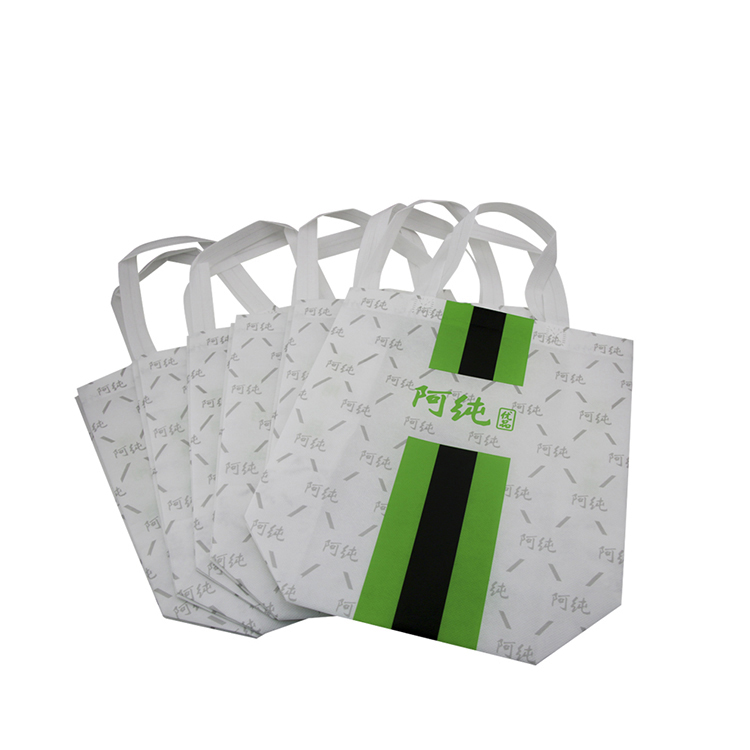 Wholesale custom brand logo printed white pp laminated non woven textile recycled handled shopping bag Featured Image