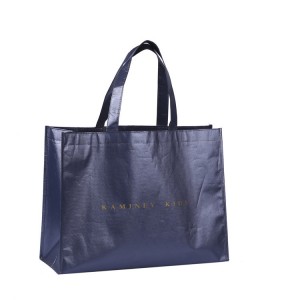 Large waterproof laminated pp non woven shopping bag with latticed pattern