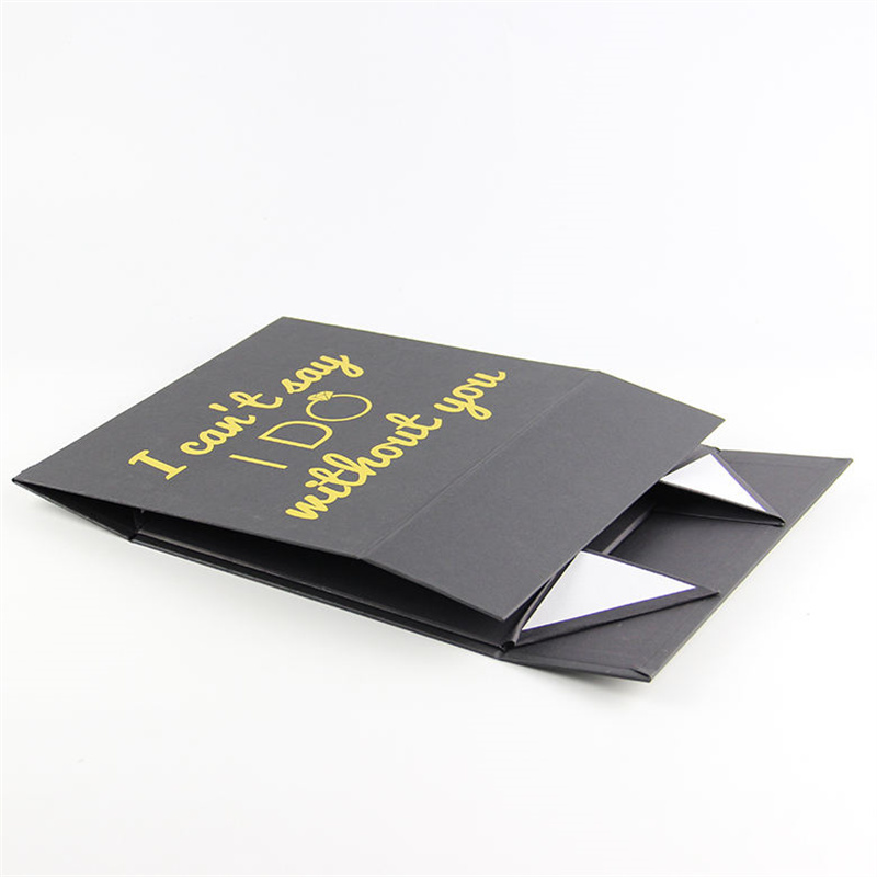 Customized Logo Khoom kim heev Golden Ntawv Nyiaj Collapsible Magnetic Folding Gift Box