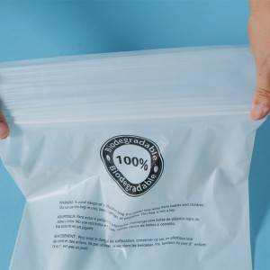 Bolsa con cierre de cremallera 100% biodegradable