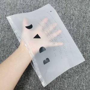 Produk baru jualan panas OEM mencetak logo sendiri beg zip pembungkusan pakaian plastik