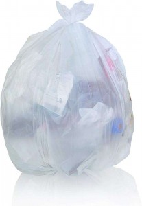තොග මිල අඩු 25/ගණන් 61″W x 68″H 95-96 Gallon Heavy Duty Clear Trash Bags / විශාල පැහැදිලි ප්ලාස්ටික් කුණු බෑග්
