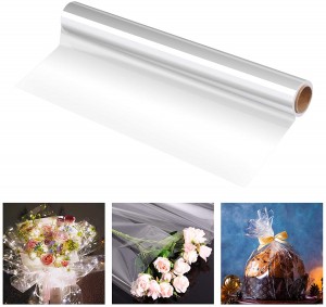 ม้วนห่อกระดาษแก้วใสสำหรับห่อของขวัญและดอกไม้
