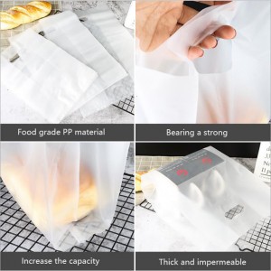 Gennemsigtig plastikpose med håndtag Stor madbeholder emballagepose Fest slikkage indpakningsposer
