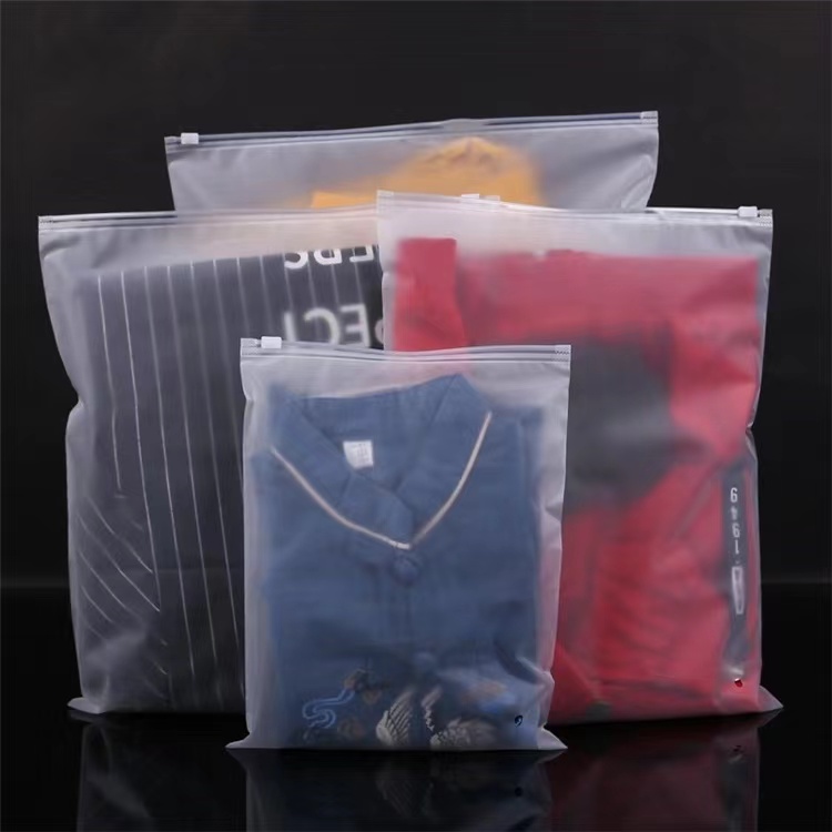 Wholesale clothing clear plastic frosted zip lock bag