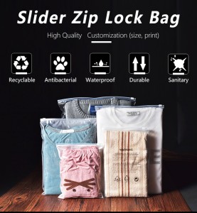 Үйлдвэрийн бордоотой PE Slider Zip Lock уут