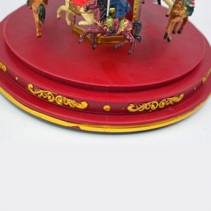 Festival Polyresin Santa Clause Carousel Christmas decoration with music box