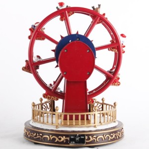 Wholesale natal 2021 plastic craft led animated ferris wheel Christmas music box