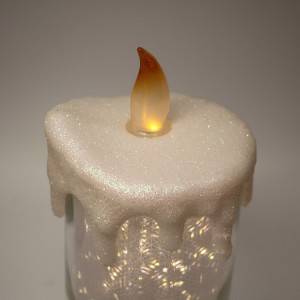 2019 navidad battery operated tabletop waterproof waterfilled glittering plastic flameless led candle light Christmas decoration
