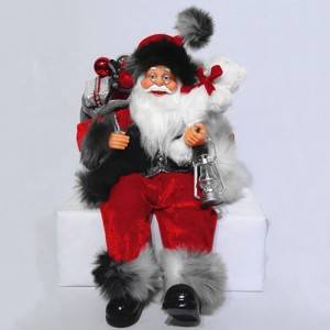 Custom design 40 cm Christmas indoor decor Plastic Standing Santa Claus figure for sale