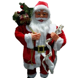 OEM Christmas decor Big size 80 cm noel fabric Standing Santa Claus with mistletoe gift bag