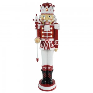 Melody Wholesale Christmas outdoor & indoor decor polyresin nutcracker with Led light