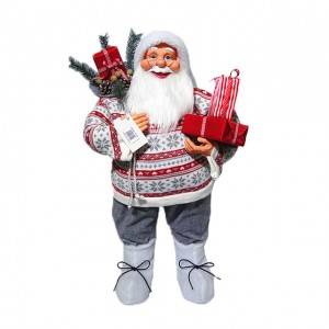 Wholesale noel delicate plastic standing 80cm Santa Claus indoor Christmas decoration