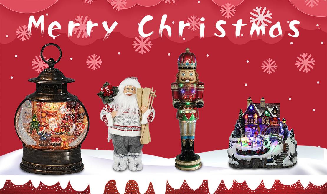 Our main product line include resin Christmas figurines, Christmas wreath & garlands, resin and wooden nutcrackers, fabric Santa Claus figurines, Christmas snow globes, Christmas music box, led & water spinning resin decor, etc.