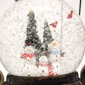 OEM Antique noel decor resin Santa battery operated glitter water spinning Christmas musical Led lantern snow globe