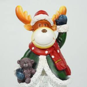 Customized noel BO water spinning Reindeer musical led Christmas snow globe with Xmas Santa scene