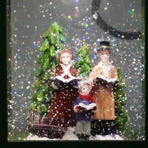 Amazon hot sell carollers family Xmas scene water spinning Led musical noel Christmas snow globe