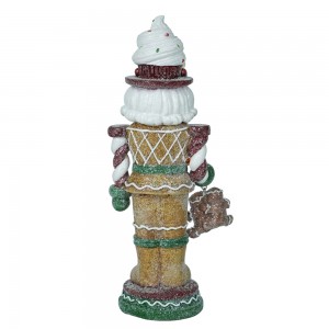 2022 New arrival Handmade Resin Crafts Customized LED Christmas Gingerbread Man Nutcracker Christmas Decorations