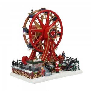 Wholesale custom made noel Led spinning musical Ferris Wheel Christmas Decoration