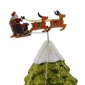 Wholesale custom made rotating noel Xmas scene Led musical Polyresin Christmas tree with movement