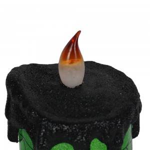 Party decor Flameless Halloween Candle Shaped Plastic Led glittering water Spinning snowglobe