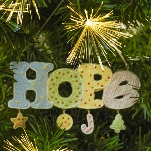 Christmas tree ornaments Hope letter Gingerbread ornament Resin Hand-painted Crafts letter pendant Christmas hanging decor