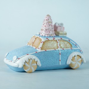 Wholesale Custom Resin Candy Gingerbread Car With LED Light Festival Party Supplies Ornaments Gifts