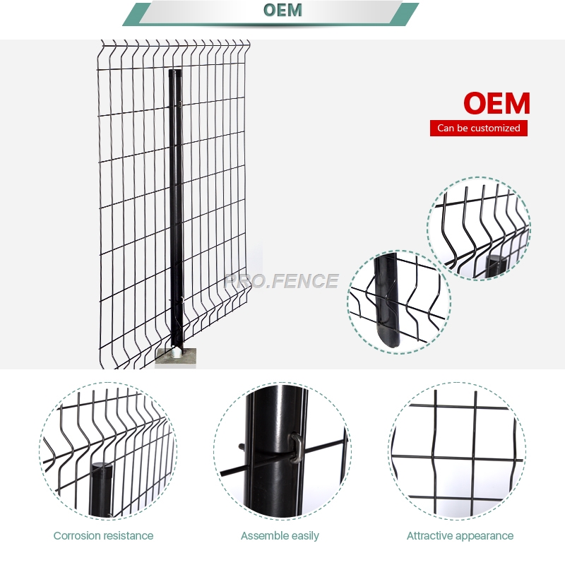 Gard din plasă de sârmă sudata curbat 3D pentru aplicații comerciale și rezidențiale