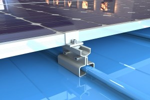 Sistem pemasangan surya rel mini atap lembaran logam