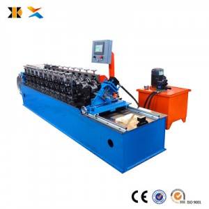 Automatic ceiling t-grids shaped steel bar frame metal stud and track t grid making machine