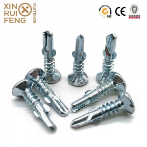 Xinruifeng Fastener Zinc Plate CSK Head Drywall Cement Fiber Board Self Drilling Screws With Parirau