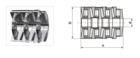 Īsi aprakstiet tandēma vilces cilindrisko rullīšu gultņu struktūru, modeli un pielietojumu